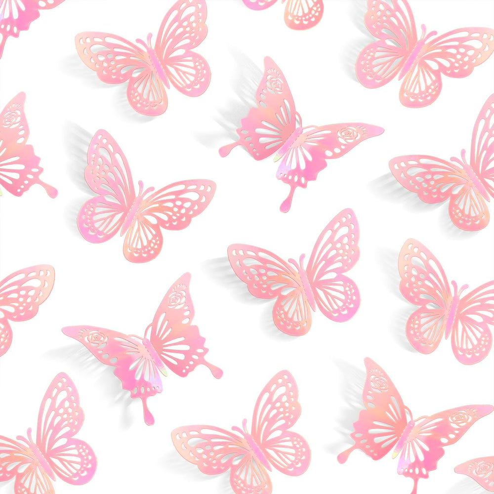 Tixiquns pink butterfly wall sticker large adds vibrant 3D charm to walls