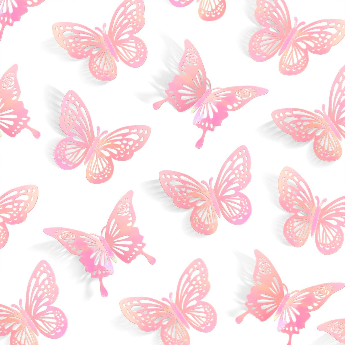 Tixiquns pink butterfly wall sticker large adds vibrant 3D charm to walls