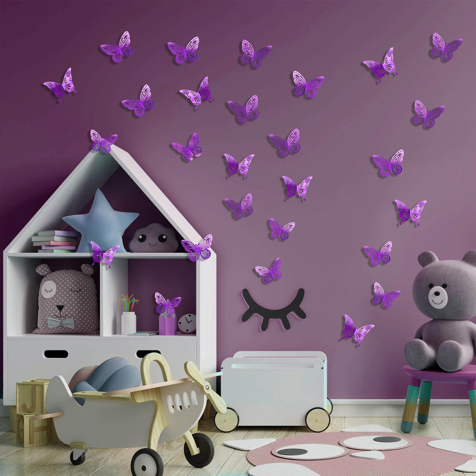 Tixiquns durable cardstock butterfly with glittery finish for indoor and outdoor displays.