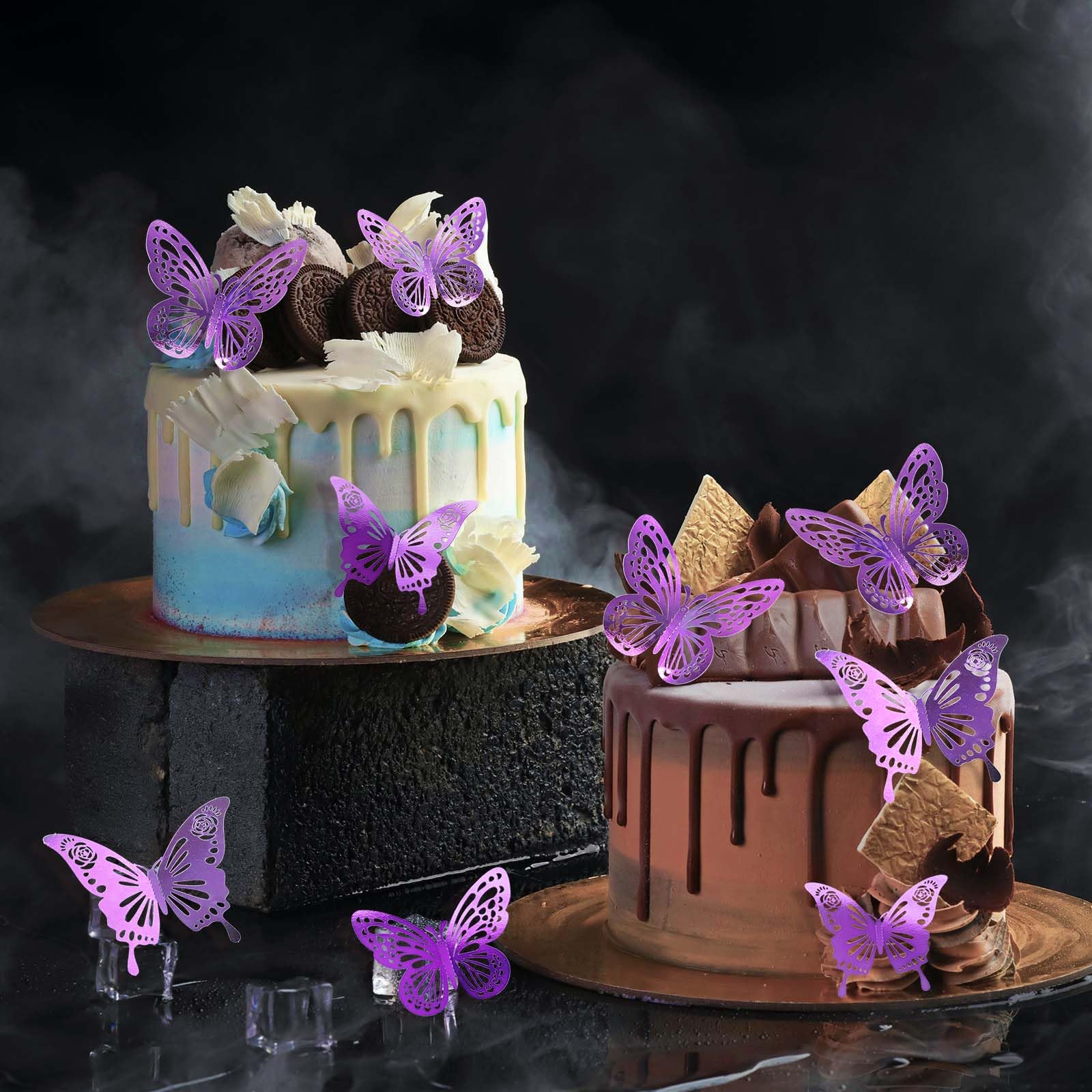 Tixiquns reusable butterfly stickers easy to reposition on walls, caps, and cakes.