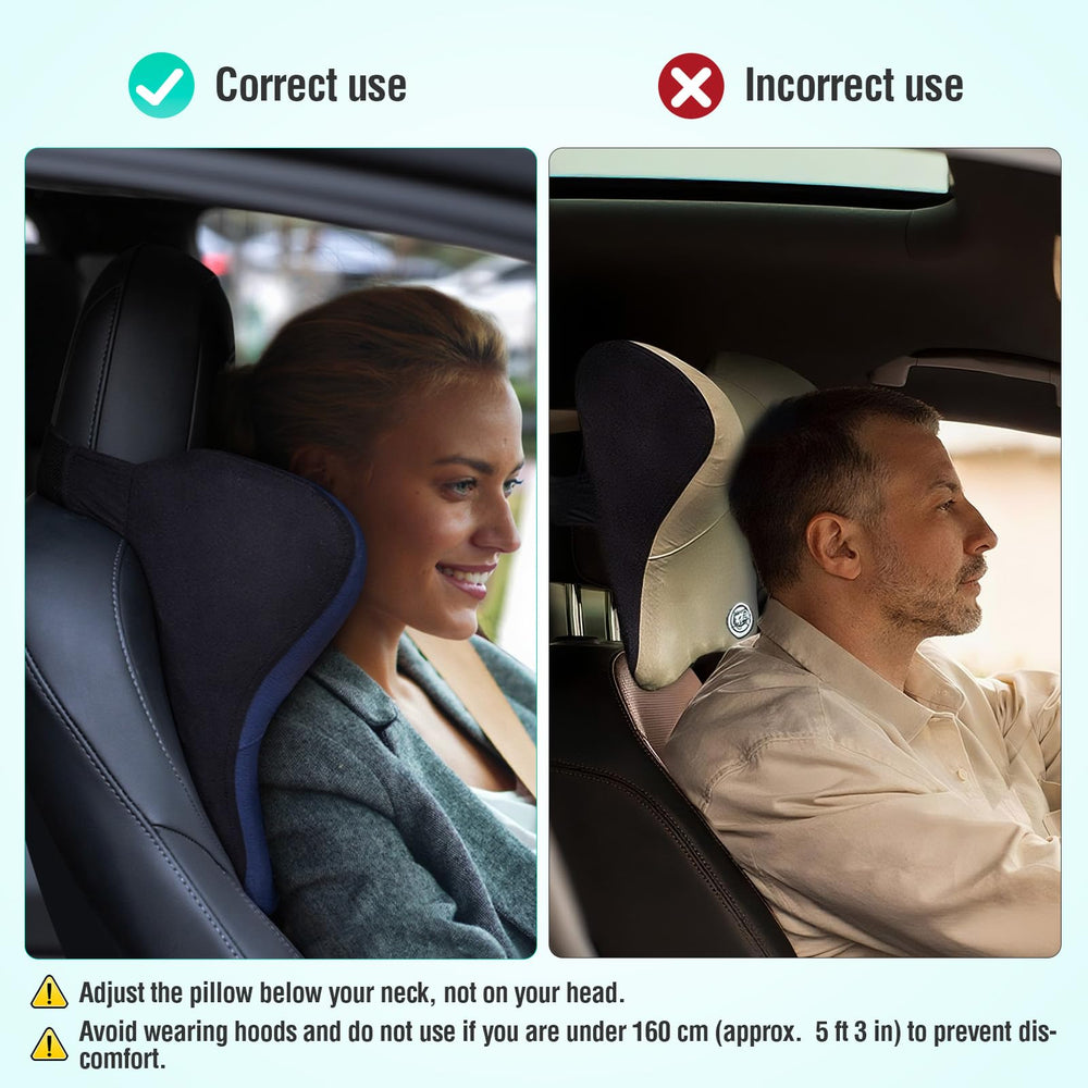 TKLoop neck pillow on seat demonstrates compatibility with most car seats
