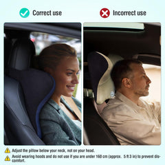 TKLoop neck pillow on seat demonstrates compatibility with most car seats