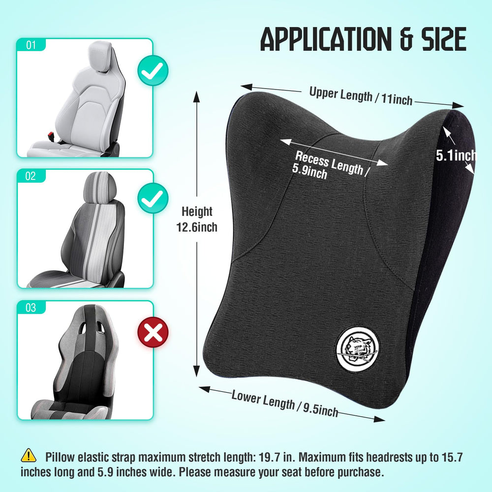 TKLoop car neck pillow side view highlights 270-degree support to reduce neck strain