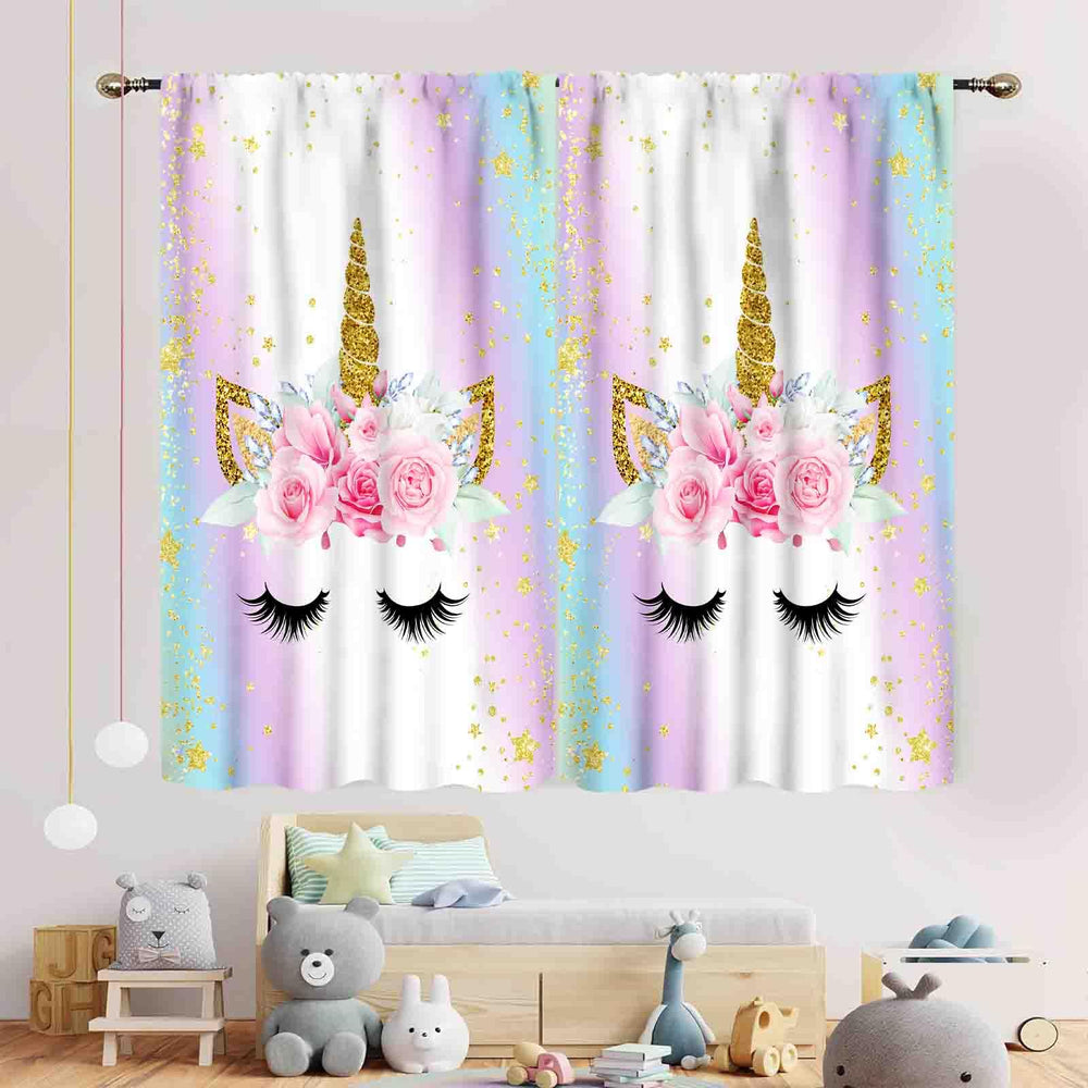 TKUYO Unicorn Curtains provide privacy while adding magical princess vibe