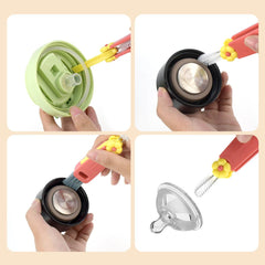 TKYPZY red 3-in-1 cup lid brush close-up for versatile cleaning tasks