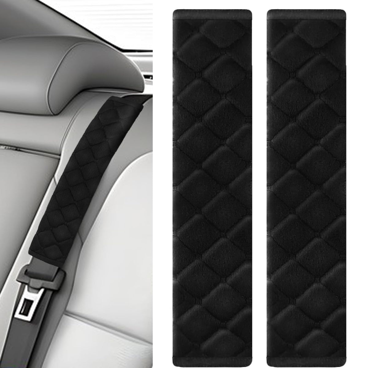 TKYZMS car seat belt padding front view reduces shoulder friction for a comfortable ride