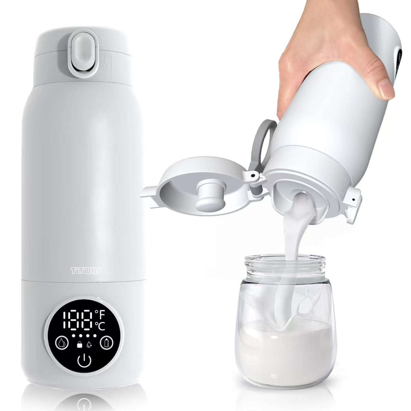 TLTWHS bottle warmer front view delivers portable comfort for travel-ready warm milk on the go