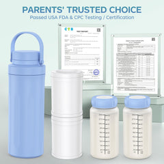 TMVAP breastmilk cooler dual-bottle design keeps warm and cold milk separate