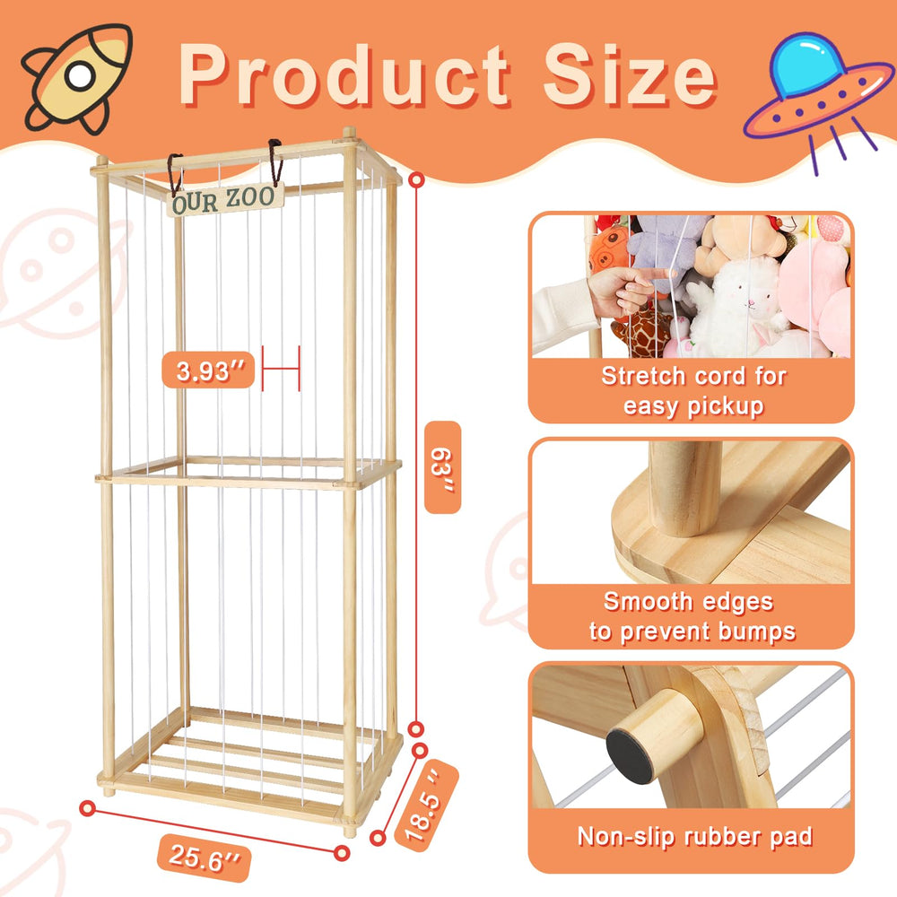 TNAMASUN large capacity plush-toys storage demonstrates space to tidy over 150 plushies