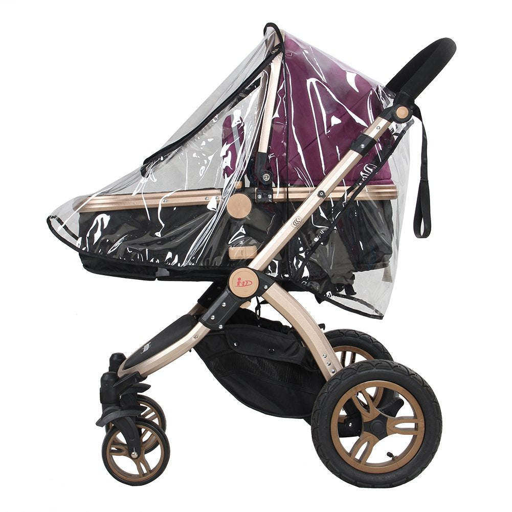 Tnfeeon baby stroller rain cover front view offers clear visibility during rain