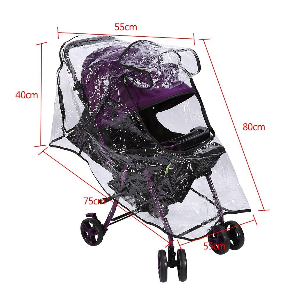 Tnfeeon baby stroller rain cover with zipper window for quick access to child