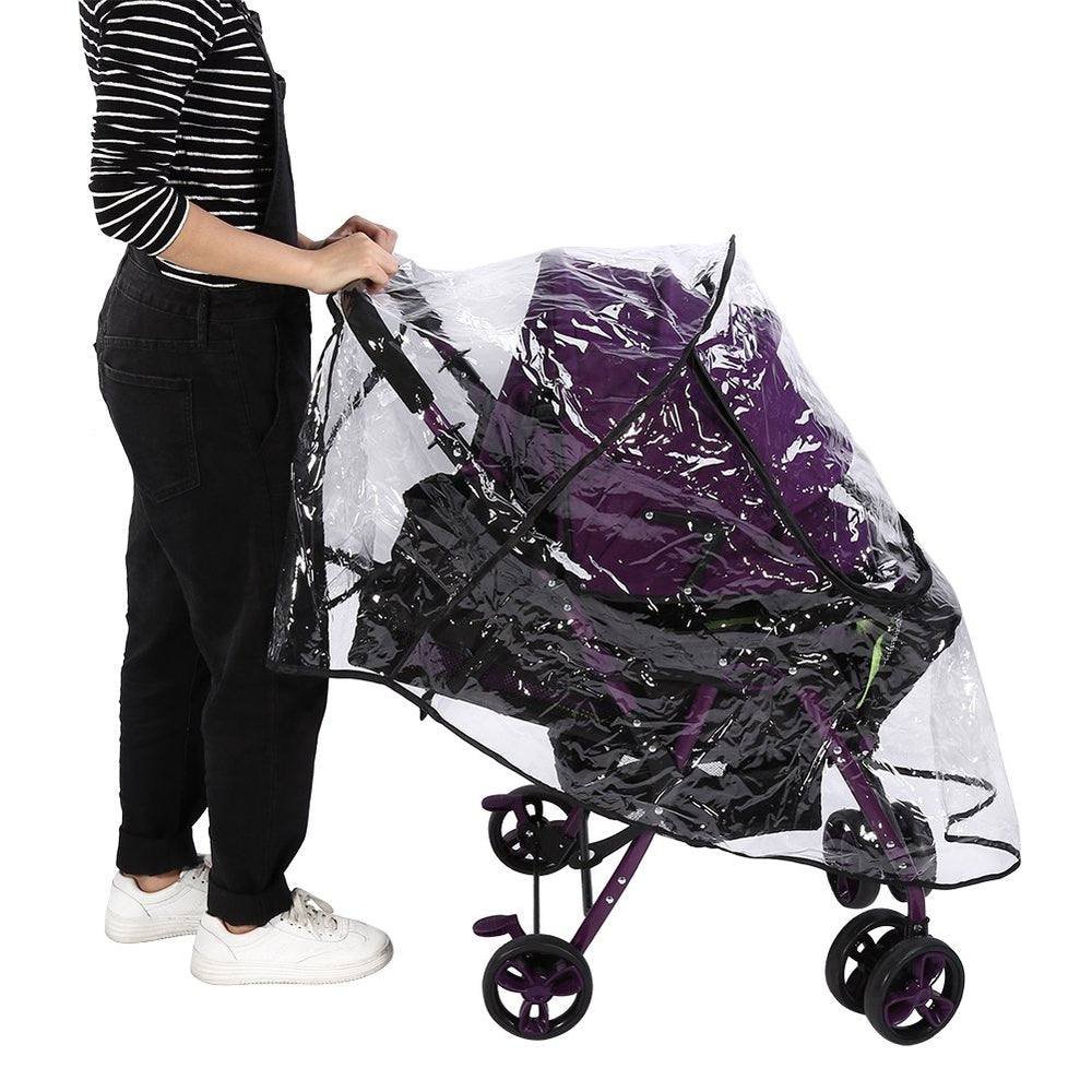Tnfeeon black binding edge adds durable finish to stroller rain cover