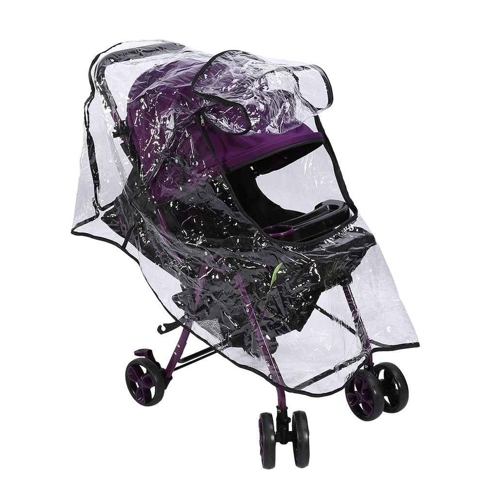 Tnfeeon pvc transparent baby stroller cover shows clear view during rain