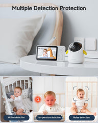 TOAIOHO baby monitor 1080p night vision provides clear footage in low light.