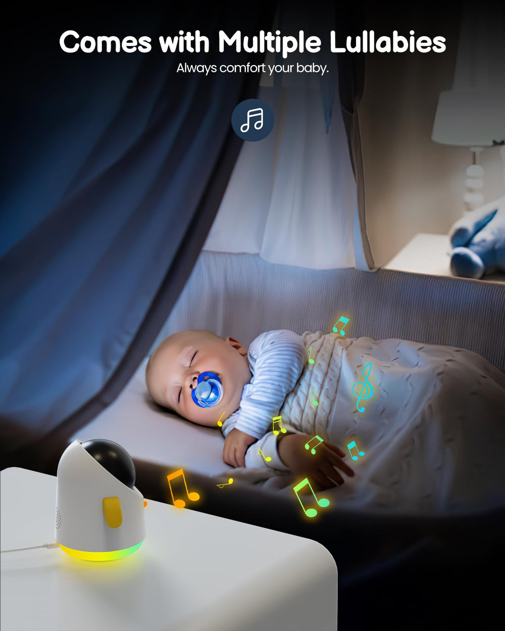 TOAIOHO baby monitor temperature and humidity readings help maintain a comfortable room.