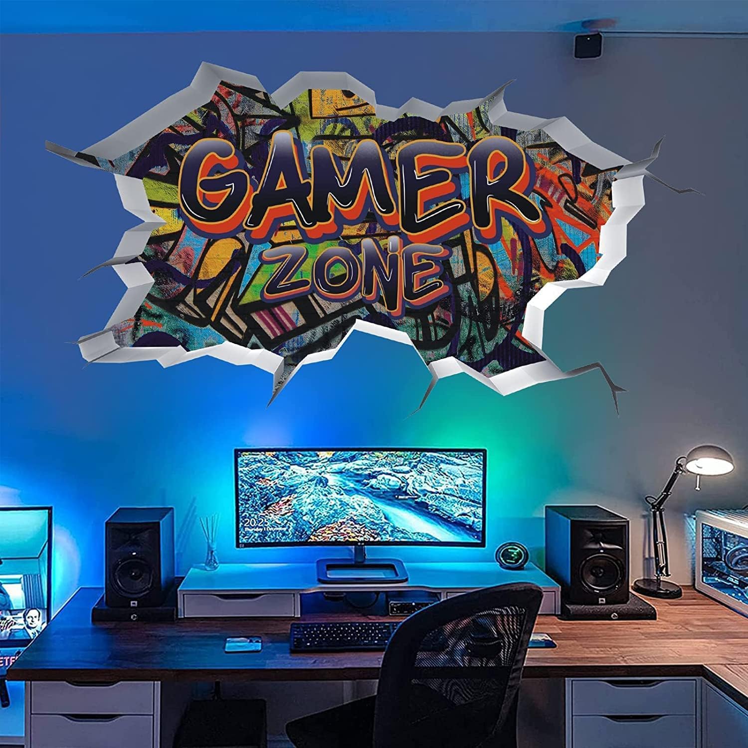 TOARTi 3D Game Wall Decal closeup highlights embossed edge for realistic depth