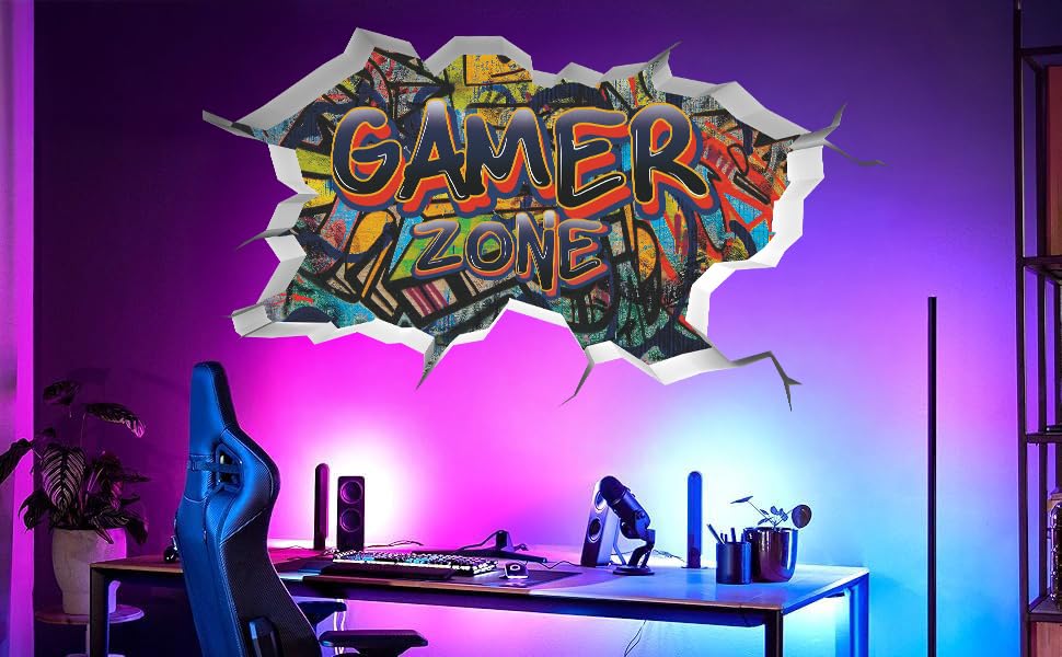 TOARTi 3D Game Wall Decal on door demonstrates versatile application