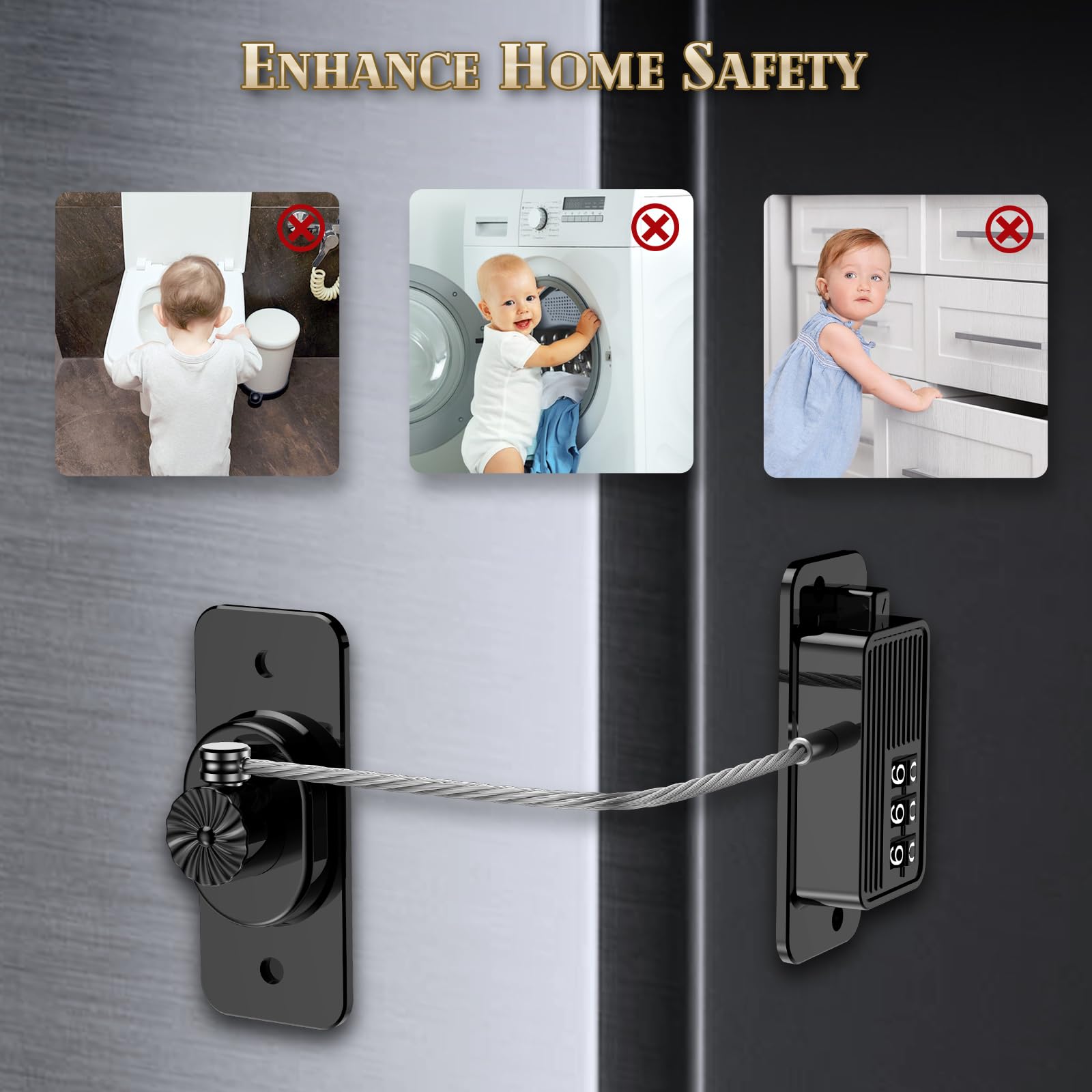 TOASAM lock securing fridge, cabinet, window, and closet versatility