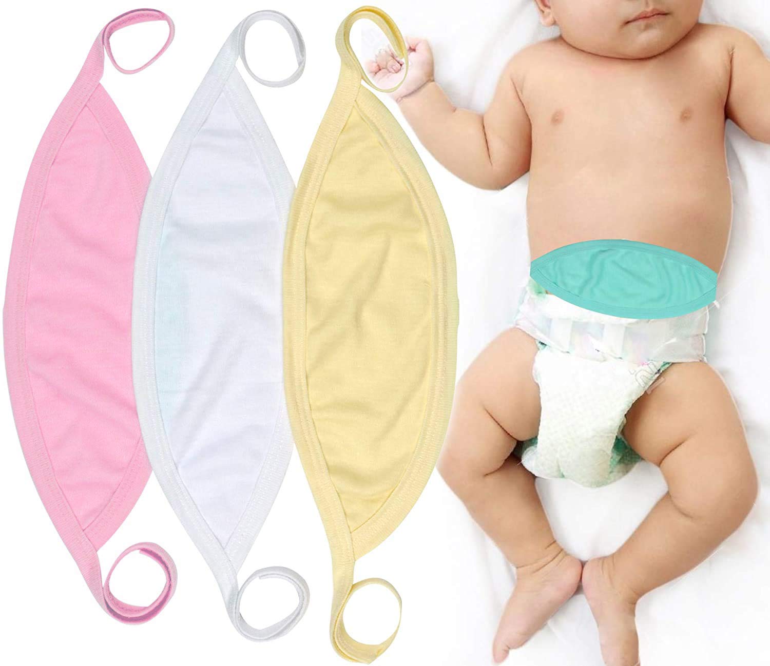 ToBeInStyle belly binder in pastel pack 3 demonstrates discreet wear under outfits for gentle warmth.