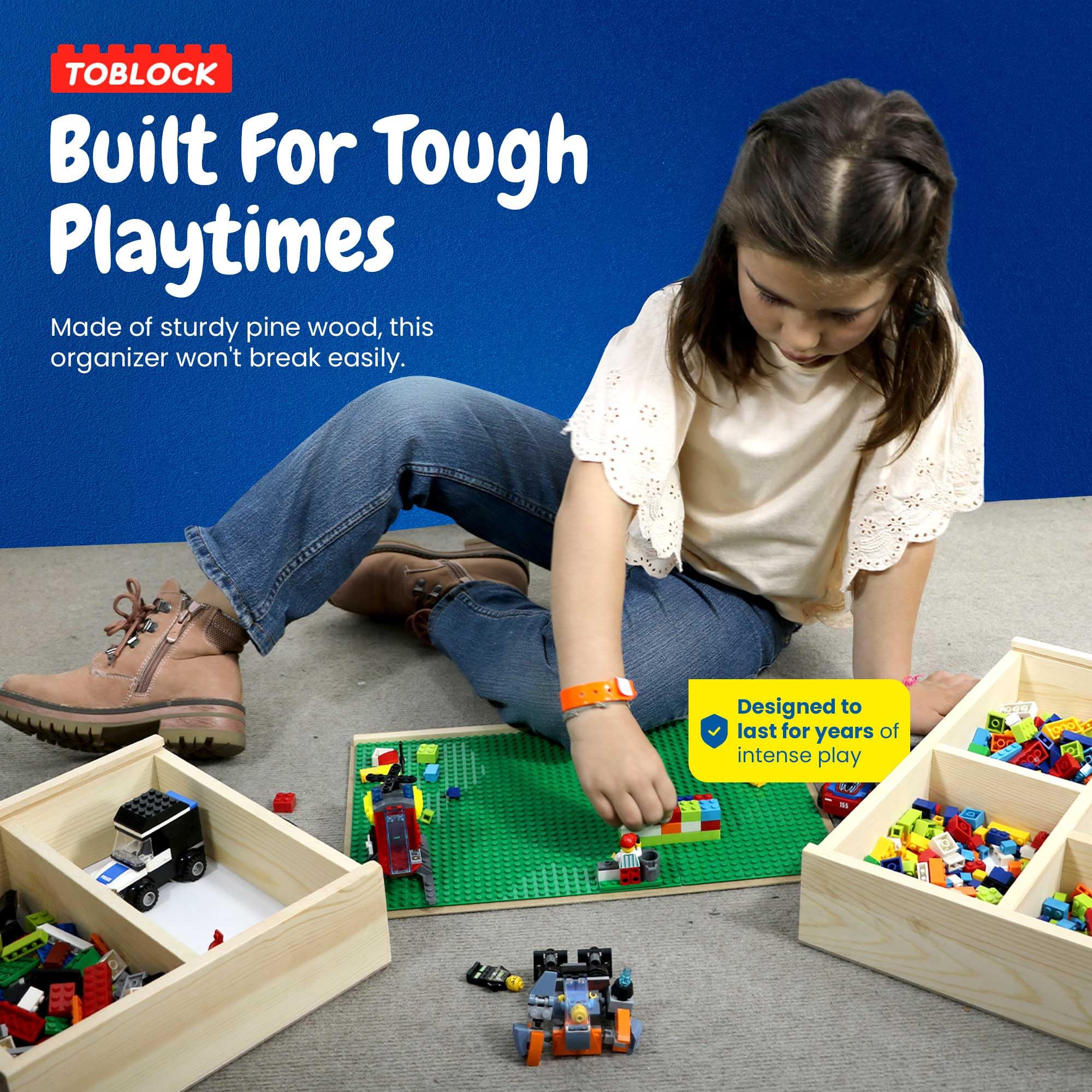 Toblock flat pack assembly guides simple setup and storage