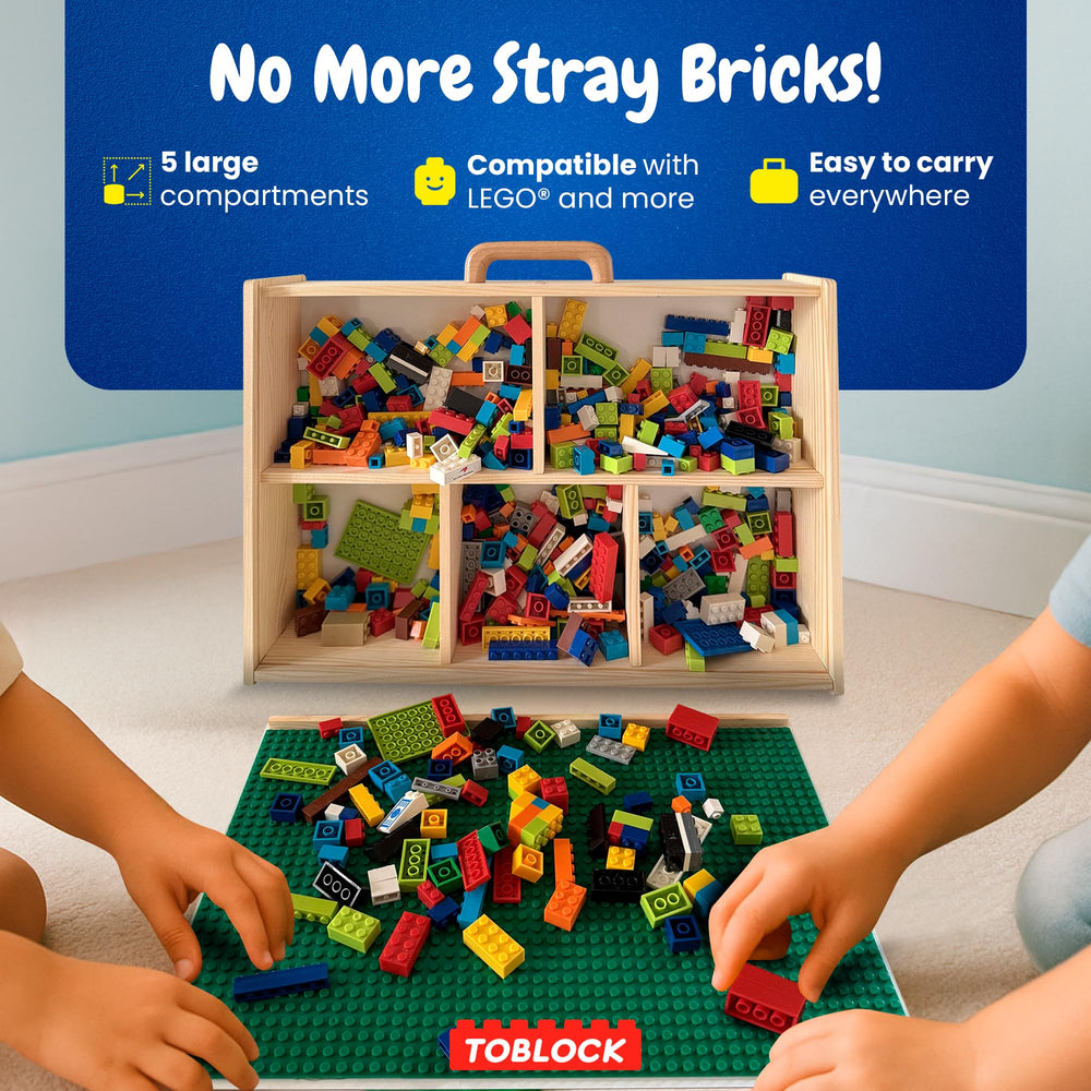 Toblock pine wood durability ensures sturdy, long lasting playtime storage