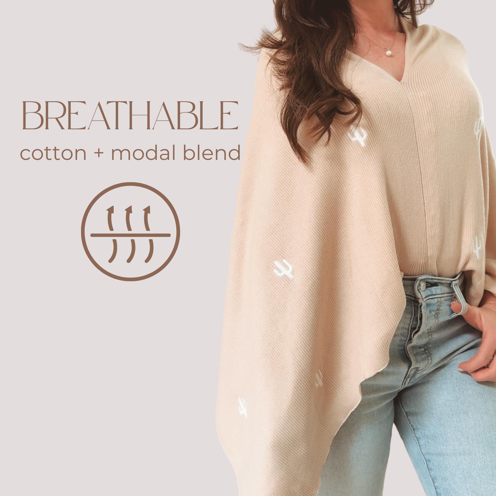 Toci Mom nursing cover poncho offers 360-degree coverage for confident nursing.