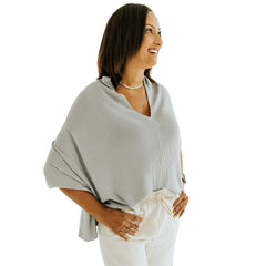 Toci Mom nursing cover poncho soft fabric close-up for all-day comfort
