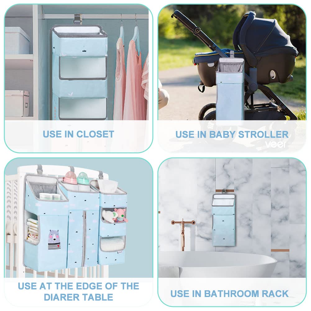 TOCKONIMN premium material crib organizer made of water-resistant polyester.