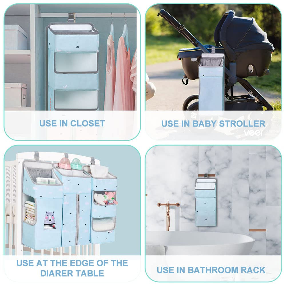 TOCKONIMN premium material crib organizer made of water-resistant polyester.