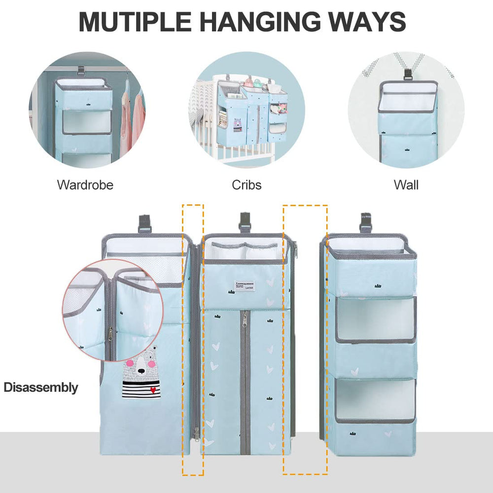 TOCKONIMN 3-in-1 diaper caddy with three sections for organized storage.