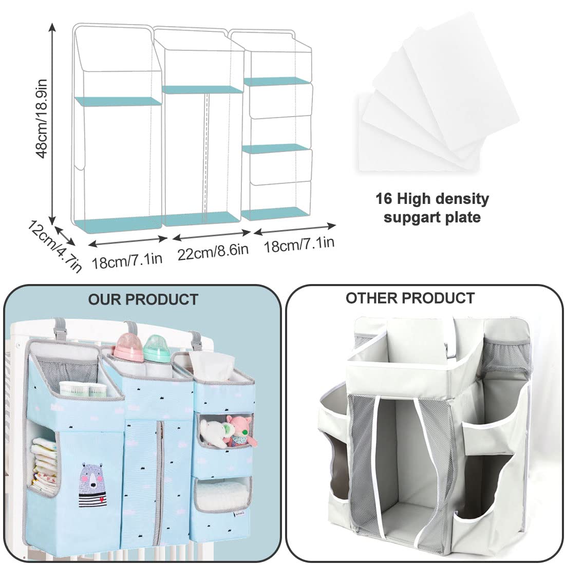 TOCKONIMN ultra-large storage caddy keeps wipes towels within reach.