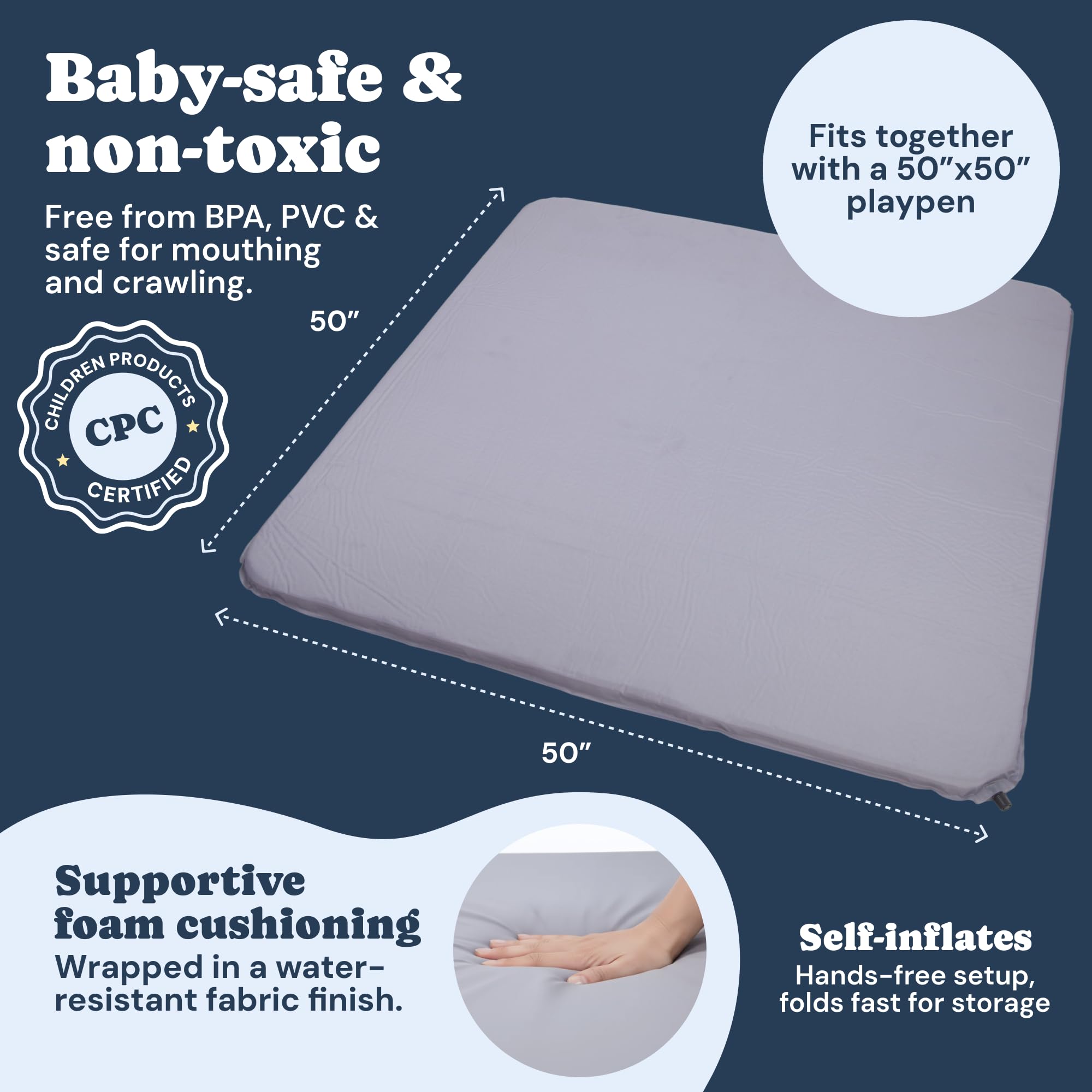 Todale Baby Play Mat on playpen floor supports crawling safely.