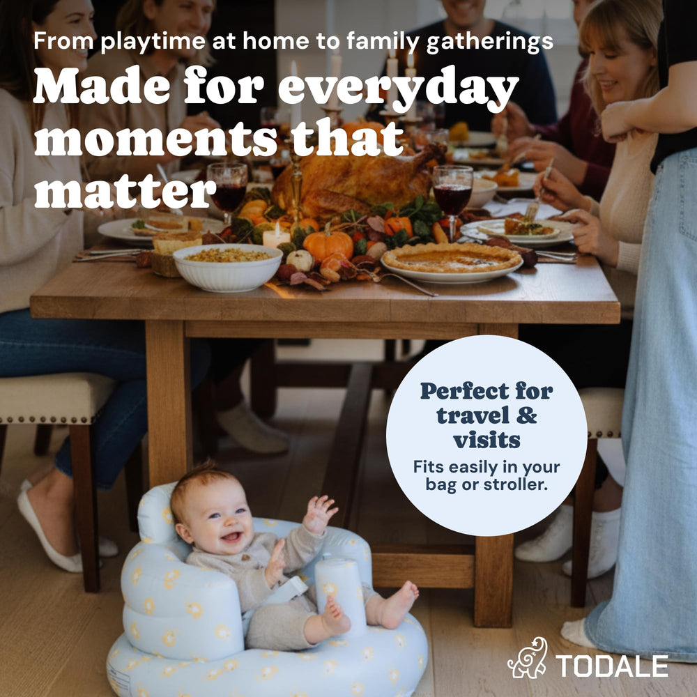 Todale inflatable baby seat with easy-clean surface for quick maintenance.