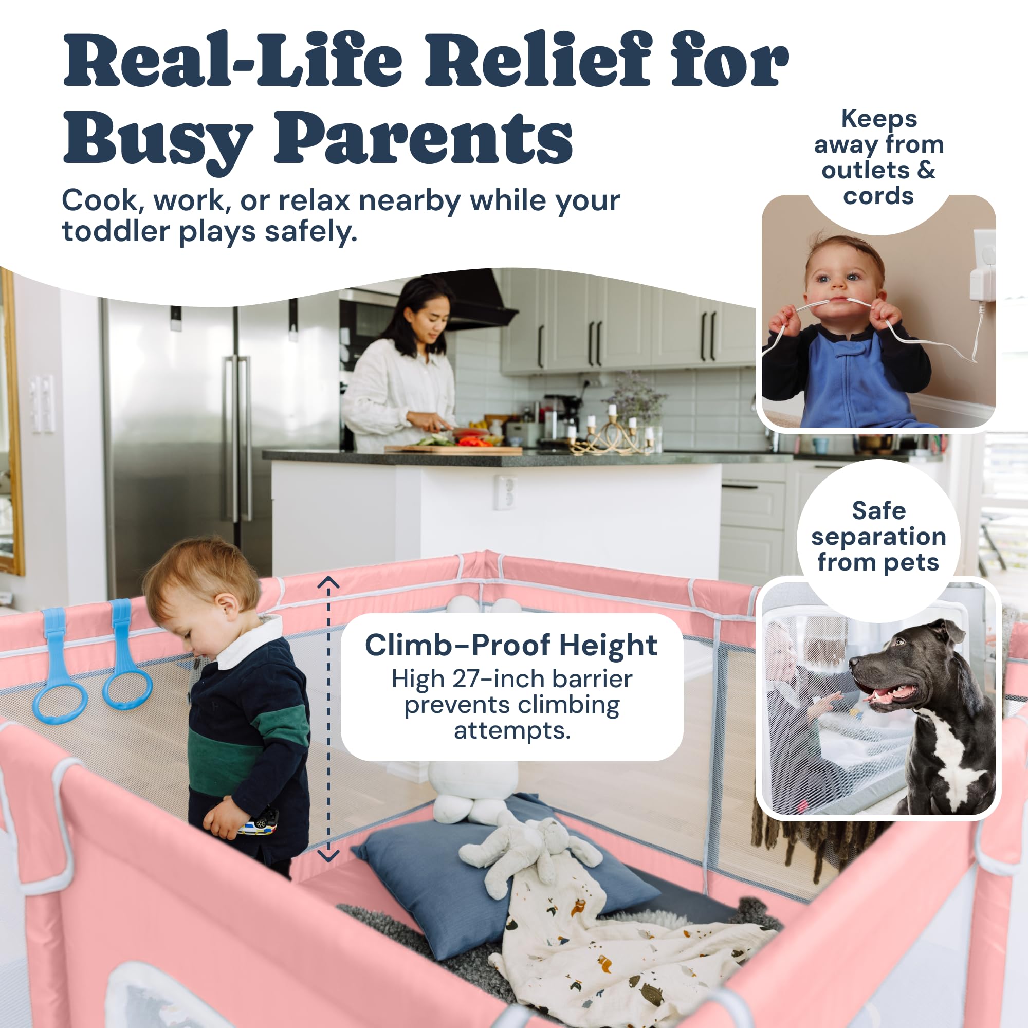 Todale Play Pen foldable design enables easy storage and travel.