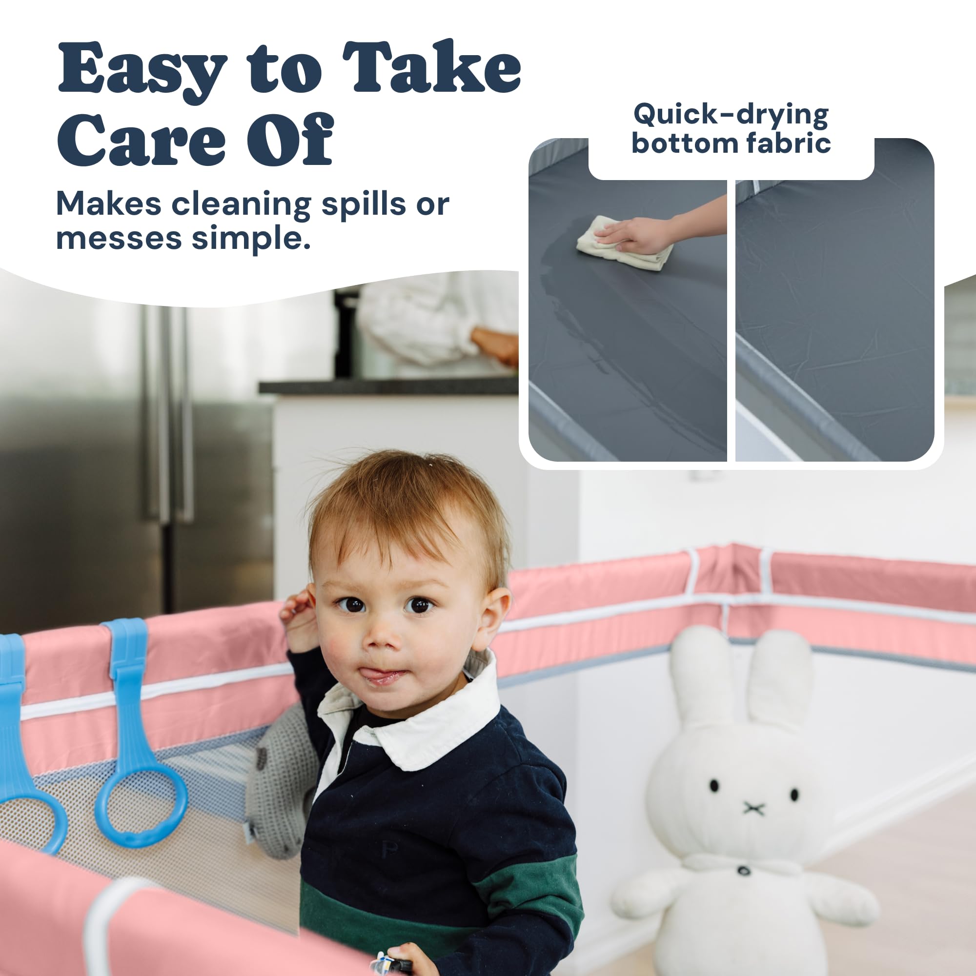 Todale Play Pen spacious 50x50 interior supports exploration and toys.