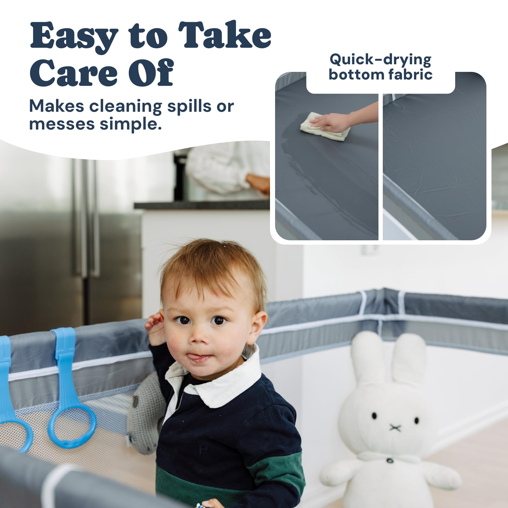 Todale Play Yard portable design simplifies setup for trips and gatherings.