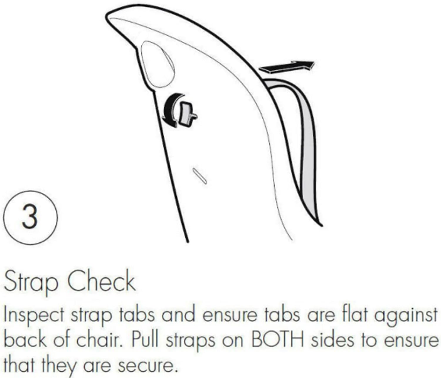 Todays Kids 1-inch nylon straps resist fraying and stay skin-friendly for busy meals.