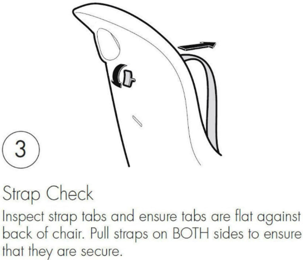Todays Kids 1-inch nylon straps resist fraying and stay skin-friendly for busy meals.