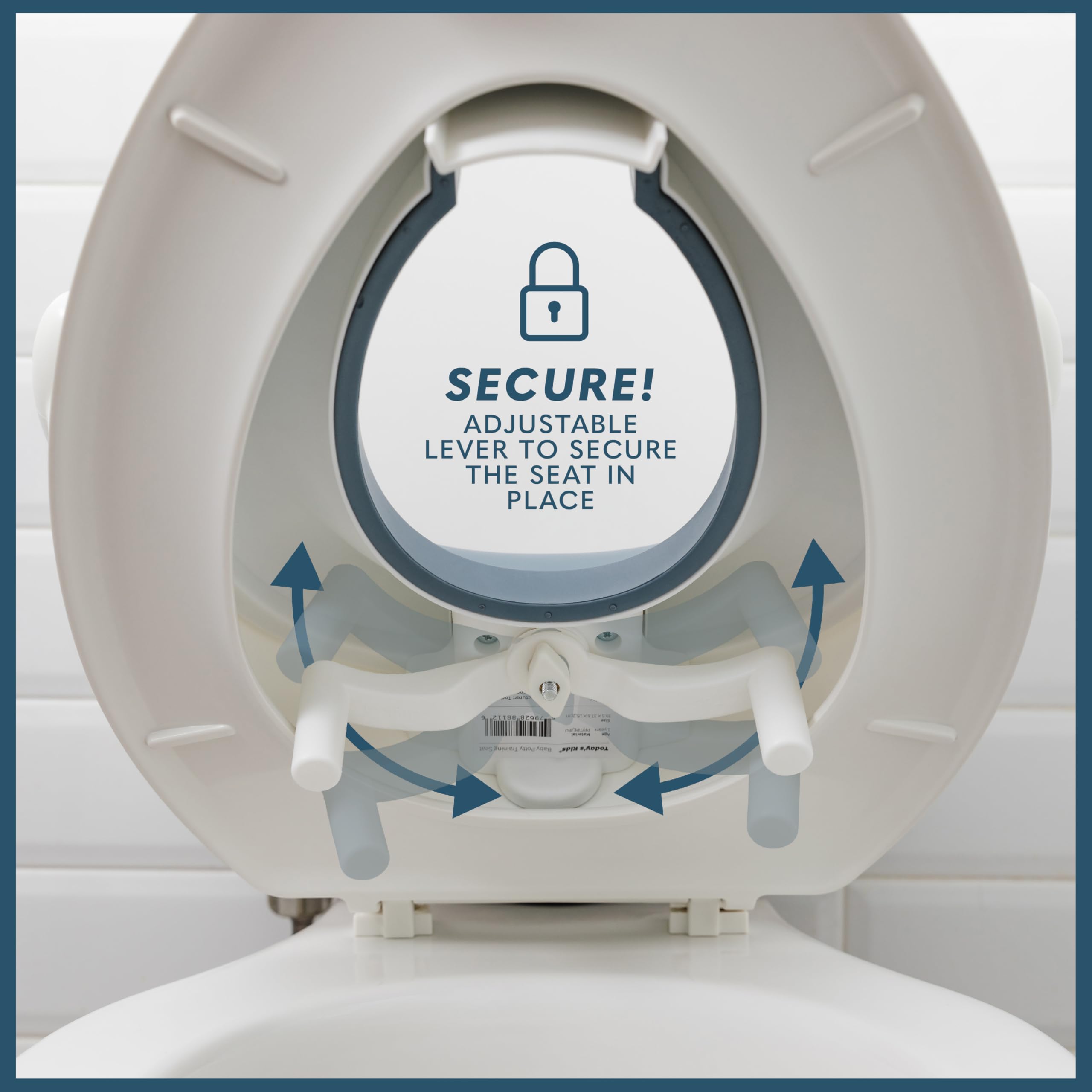 Todays Kids anti-slip toilet seat shows secure grip handles for confident sits