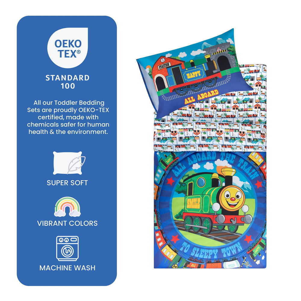 Todays Kids Choo Choo Train soft-brushed microfiber feels breathable and cozy for kids.