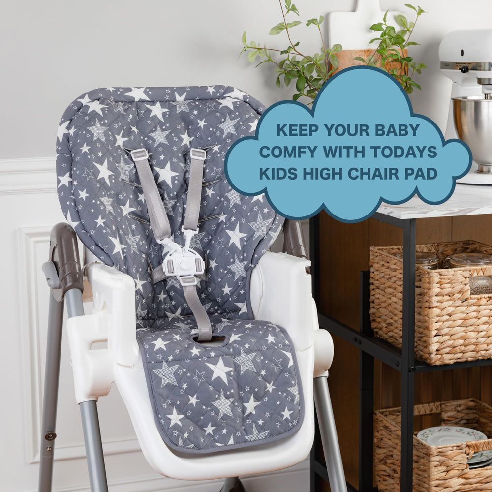 Todays Kids high chair pad measurement-guide helps confirm proper fit.