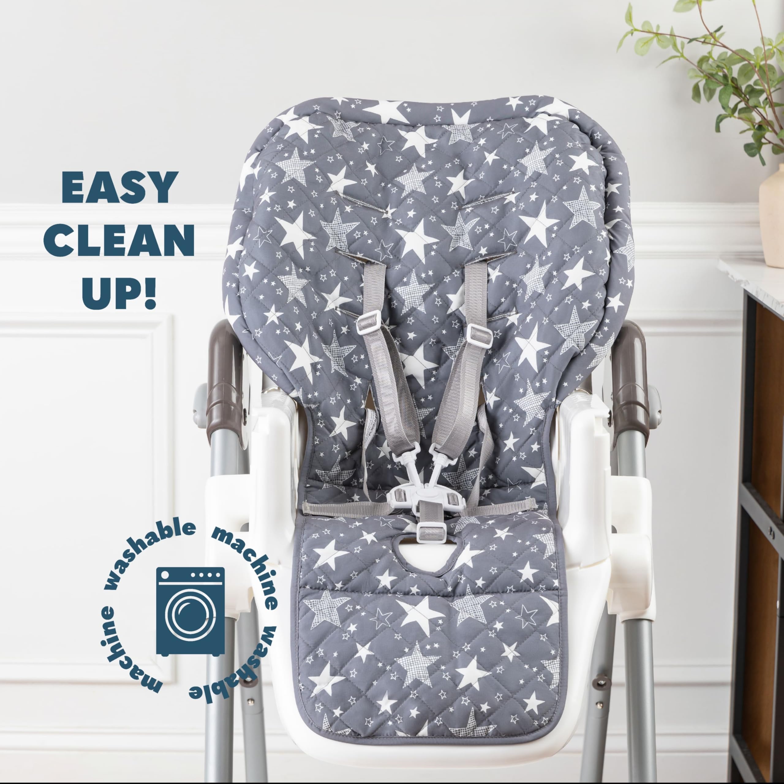 Todays Kids high chair pad fits 3-5-point harness chairs for safe seating.