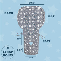 Todays Kids high chair pad machine-washable construction makes cleanup simple.