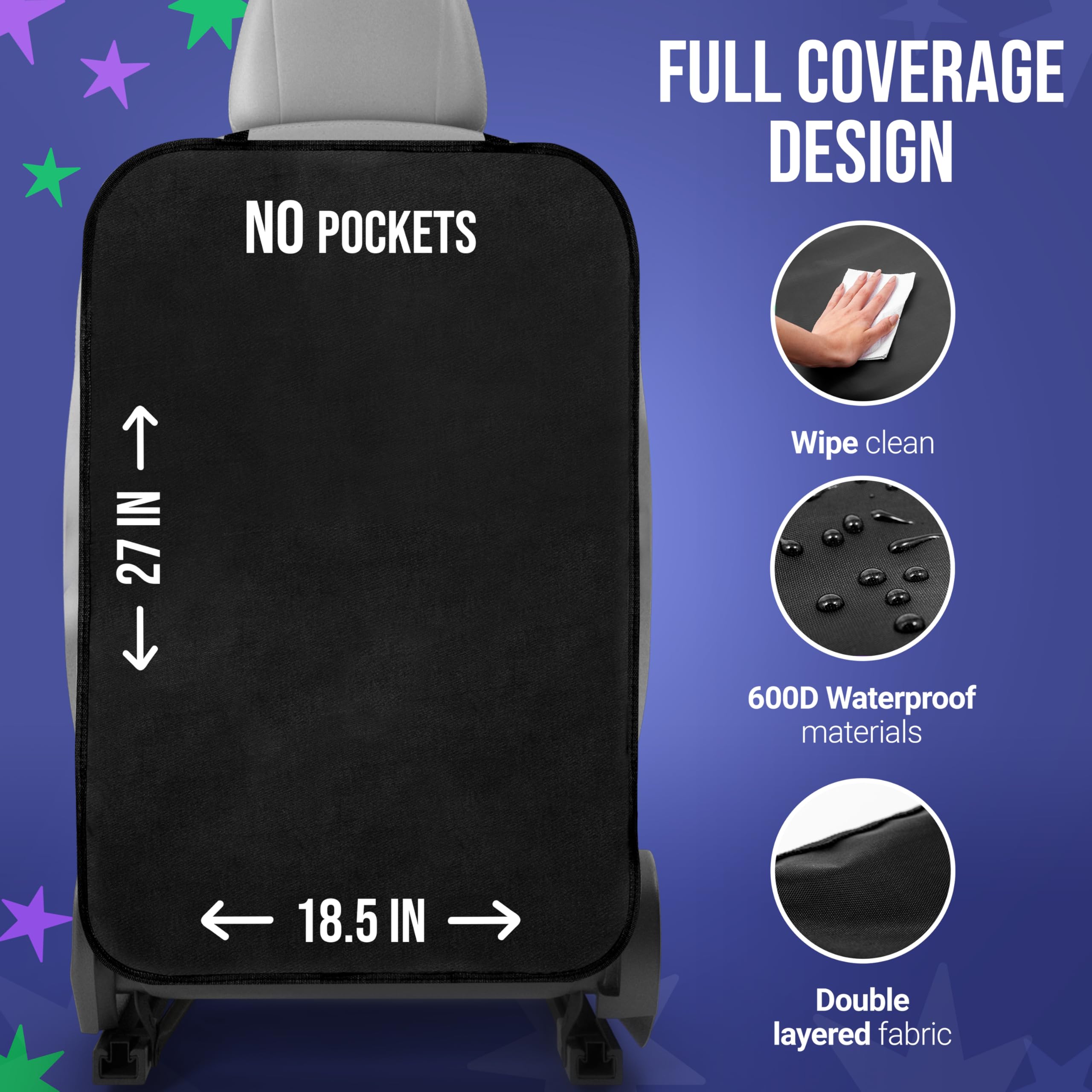 Todays Kids Kick Mats back seat organizer full coverage keeps gear organized on road trips