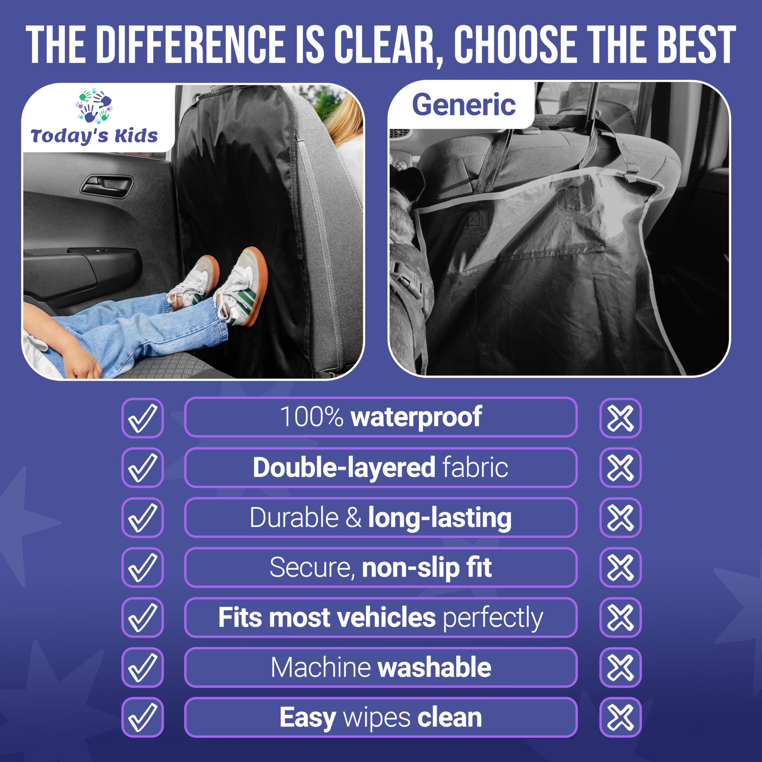 Todays Kids Kick Mats mesh and solid pockets for quick access to items