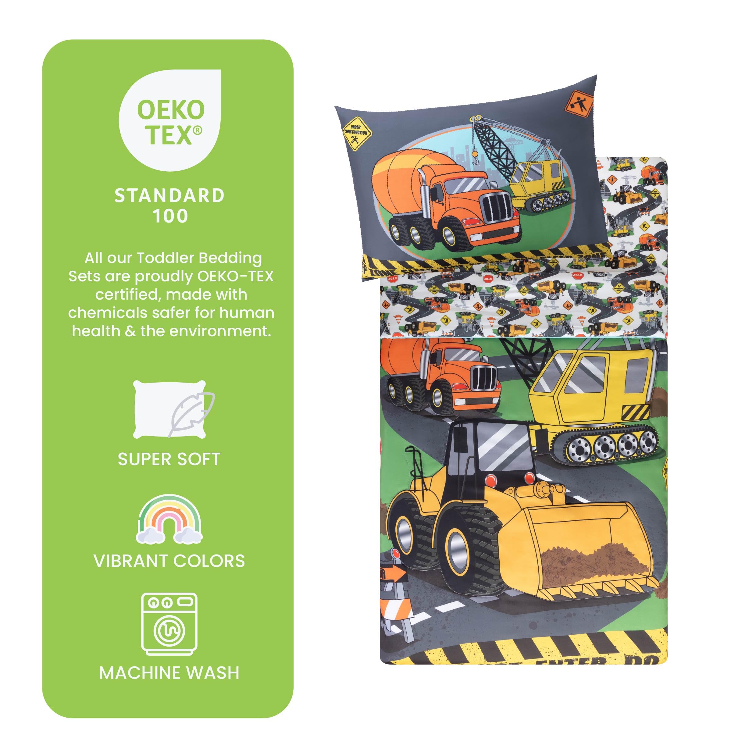Todays Kids truck-themed room setup shows cozy bedding for imaginative play.