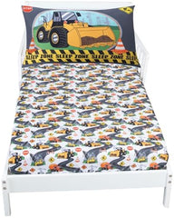 Todays Kids Under Construction blue bedding soft brushed microfiber texture for breathable comfort.