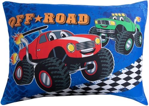 Todays Kids vibrant truck-graphics print adds colorful energy to kid rooms.