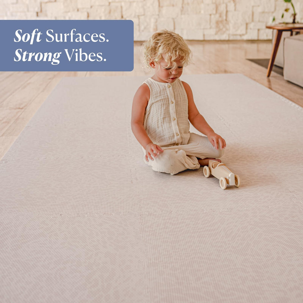 Toddlekind Playmat 4x6ft coverage tiles let you customize a larger play area.