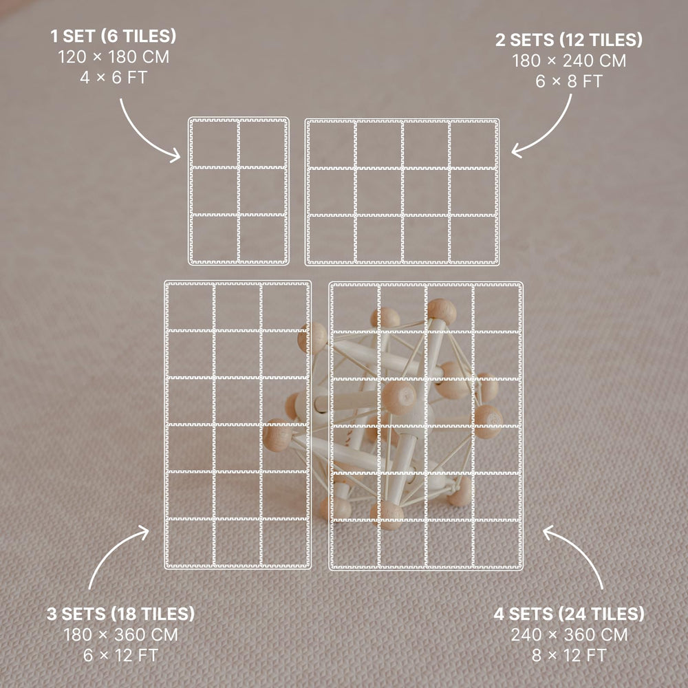 Toddlekind Playmat interlocking tiles show how easy layout can adapt to space.